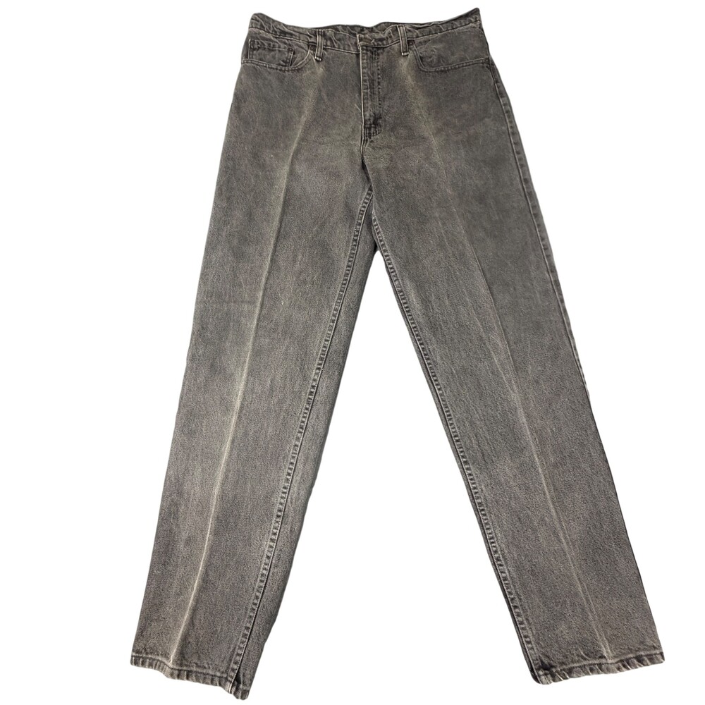 Levi's 550 Jeans Mens 37x34.5 Faded Black Charcoal Gray Relaxed Fit USA Made 90s